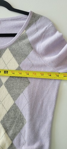 Talbots Long Sleeve Round Neck Lamswool Blend Argyle Sweater M Light Purple - Bild 6 von 11