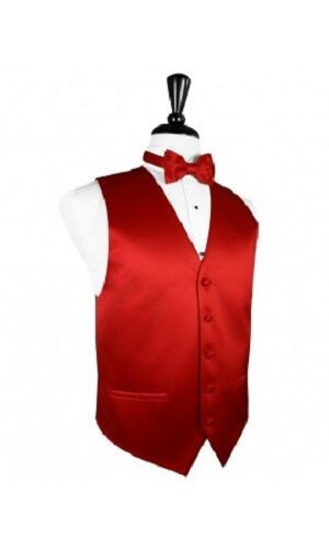 Luxury Satin Solid 3 Tuxedo Vest & Bowtie - Picture 9 of 9