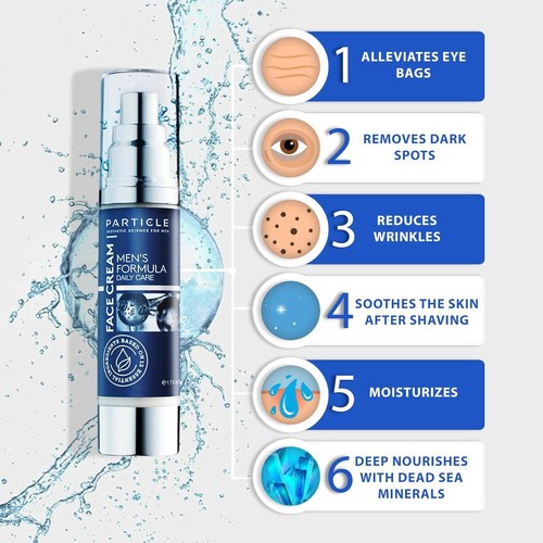 6 in 1 Particle Face Cream for Men Anti Aging Cream Fights Eye Bags Dark Spots - Picture 4 of 15