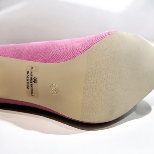 Fashion Nova Pink Denium Pumps With Rhinestones Ornament Size 8.5 - Picture 6 of 6