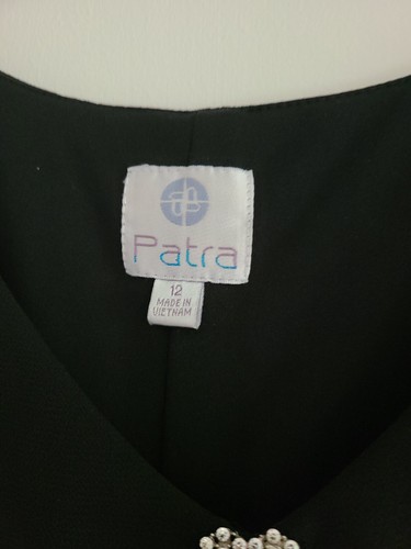 Abito da cocktail donna Patrasso a strati con cappuccio e strass nero per le vacanze taglia 12 - Foto 3 di 5