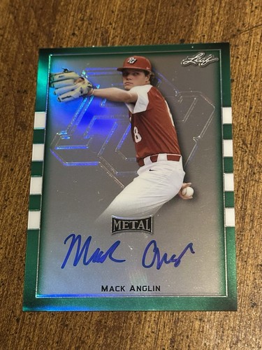 MACK ANGLIN 2018 Leaf PERFECT GAME GREEN AUTOGRAPH #2/10 CLEMSON, ROYALS - Picture 2 of 4