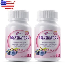Resveratrol ROOT EXTRRCT Capsules 1200mg Antioxidant,Anti Aging,Heart Health 60p