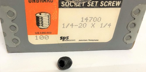 100 - Unbrako 14700 Knurled Cup Point Socket Set Screw 1/4"-20 x 1/4" #12712 - Picture 2 of 7