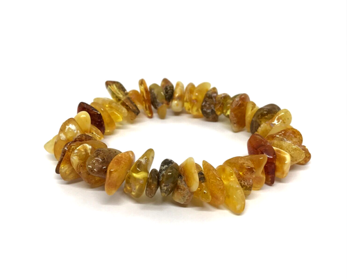 AMBER BRACELET Gift Yellow Natural BALTIC AMBER Beads Elastic Ladies 18,2g 18929 - Picture 5 of 11