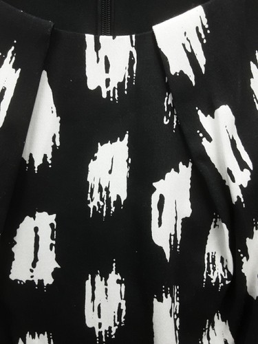 Miss Anne Size 14 Clasic Black White Fit-and-flare Career Wardrobe Staple Dress - Picture 4 of 9
