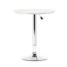 NNEDSZ Adjustable Bar Table Gas Lift Wood Metal - White and Chrome