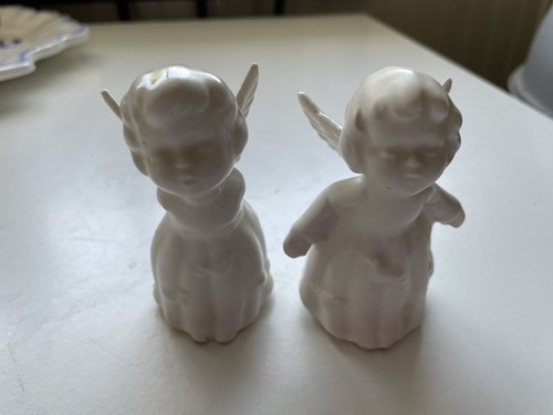 Vintage Kissing Angels White Bisque Porcelain Figurines Japan - Bild 2 von 9
