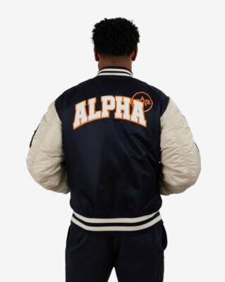 マリーン ALPHA INDUSTRIES Men'sAlpha IndustriesAlpha Nylon Varsity Jacket Mja 53500c1