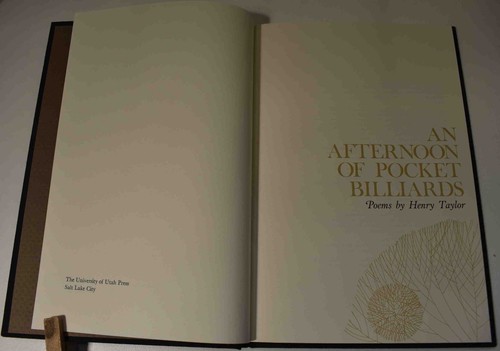 1975 HENRY TAYLOR POETRY An Afternoon of Pocket Billiards 1st Edition NF HCDJ - Foto 5 di 10