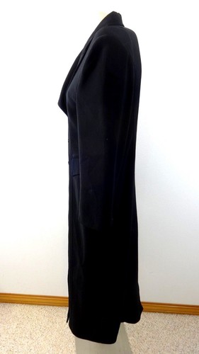 Italia Nero 44 Gabardine Taglia 8 Da 6 Lungo Donna Cristina Giacca Cappotto Eqz7cOn
