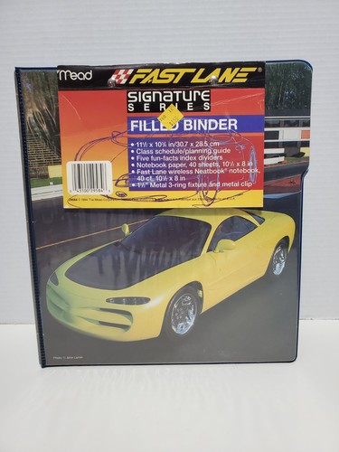 MEAD FAST LANE SCHOOL OFFICE CAR BINDER 1994 DODGE VENOM CHALLENGER SIGNATURE