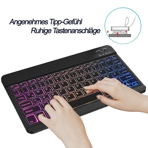 Hülle mit Beleuchtet QWERTZ Tastatur Maus Für Lenovo Tab M11 11'' TB330FU 2024 - Picture 81 of 86