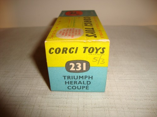 CORGI TOYS 231 TRIUMPH HERALD CUPÉ - EXCELENTE en CAJA original - Imagen 12 de 15