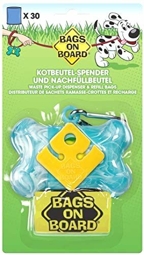 Bags on Board Dog Waste Bag Bone Dispenser with 30 Refill Bags, TURQUOISE - Bild 1 von 5