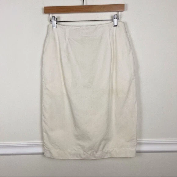 Falda lápiz vintage Christian Dior marfil crema talla 8 DEFECTUOSA