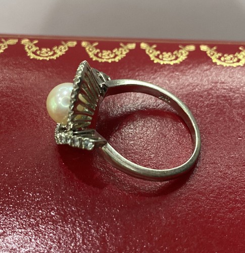 Anello Deco Cluster Ballerine Oro Bianco 10k Creato Cz Diamonique Cluster Ballerine 6 1/2 - Foto 6 di 13