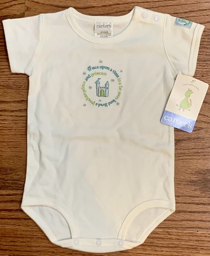 Vintage Carters Once Upon a Time Bodysuit Romper Castle Boy Girl Dragon 6-9m NWT