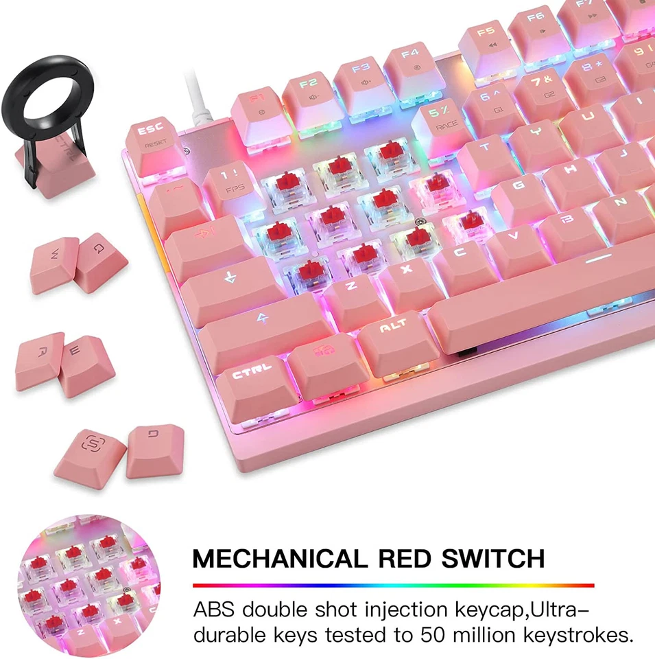 MOTOSPEED Professional Gaming Mechanical Keyboard RGB Led Backlit Wired - Image 3 of 4