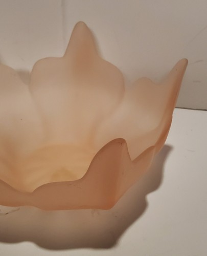 Vintage Wikinger Stockholm 5 Blütenblätter Lotus Rosa Matt Satiniert Glas Bonboniere - Bild 3 von 8