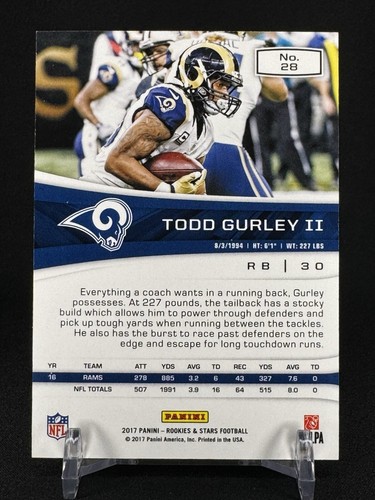 2017 Panini Rookies & Stars Todd Gurley II Red 15/25 #28 Los Angeles Rams - Picture 2 of 2