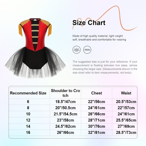 Kids Girls Ringmaster Fancy Dress Halloween Majorette Tassels Dance Leotard - Picture 78 of 87