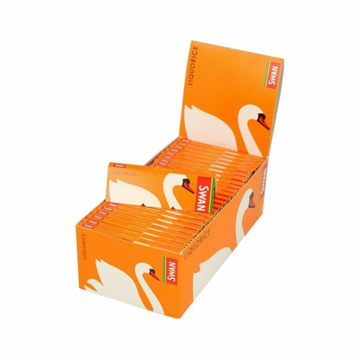 100 x Swan Liquorice Regular Rolling Paper 50 Leaves Per Pack 2 Full Box Sealed - Picture 3 of 5
