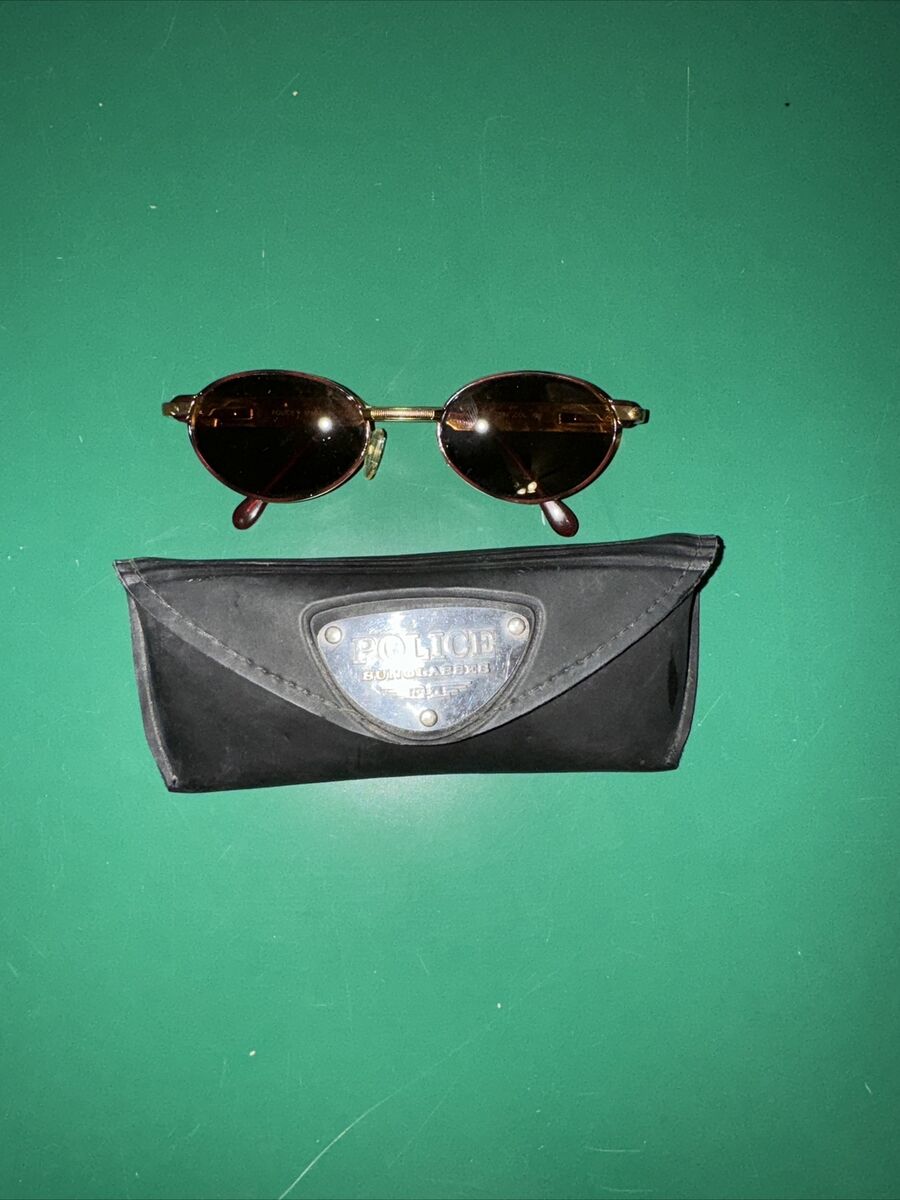 Police Sunglasses 1980s Vintage 2284 W/CASE Missing A Rubber Police Sunglasses 1980s Vintage 2284 W/CASE Missing A Rubber