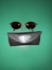 Police Sunglasses 1980s Vintage 2284 W/CASE Missing A Rubber Plastic See Pics