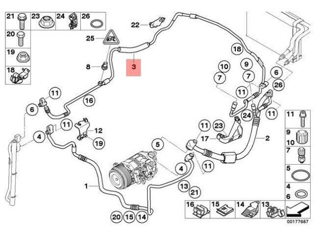 BMW E90n 330xd Druckleitung Kondensator-verdampfer 64509209729  
