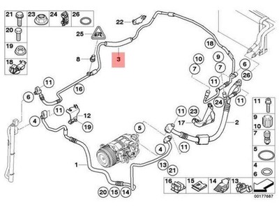 BMW E90n 330xd Druckleitung Kondensator-verdampfer 64509209729 