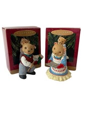 Set - Hallmark Keepsake Ornaments The Bearingers Mama Papa Bears 1993