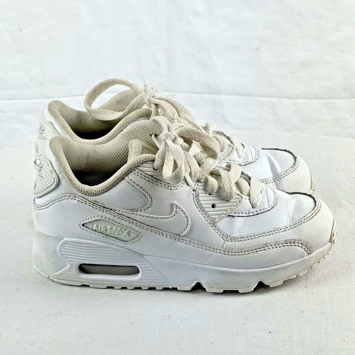 Nike Air Max 90 Sneakers Kids 13 C Triple White Leather Nike Air Max 90 Sneakers Kids 13 C Triple White Leather
