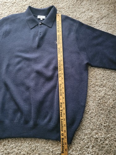 Peter Millar Men's Pullover Sz.L Blue Sweater 1/4 Mock Neck Long Sleeve - Picture 9 of 20