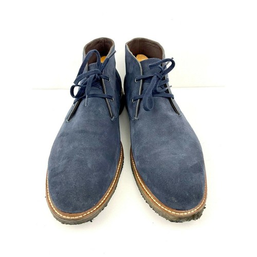 Blue Leather Lace Up Oxfords US 10.5 Dress Shoes The Men's Store Bloomingdale's - Picture 2 of 9