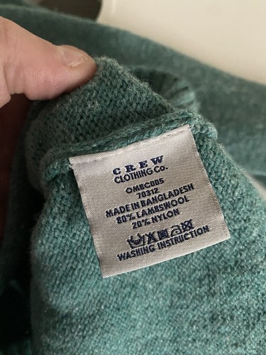 Men’s Crew Clothing Lambswool Blend V Neck Jumper Green Size Medium - Picture 6 of 6