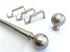 28mm Brushed Chrome Eyelet Metal Curtain Pole Rod Extendable And Fixed Length