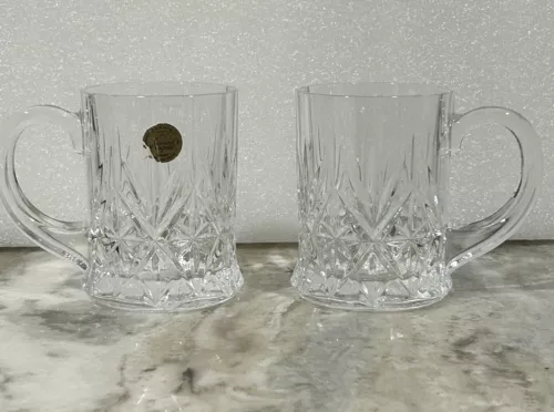 Coffee Mugs-Glass 2 -CRISTAL D'ARQUES DURAND Chantilly Taille Beaugency
