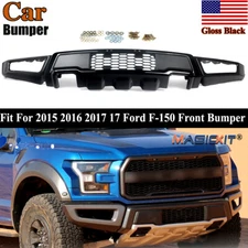 MagicKit Raptor Style Black Steel Front Bumper Cover For Ford F-150 2015-2017