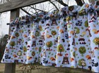 Forest Animal Valance Woodland Wildlife Fox Bear Owl Blue Nursery Curtain