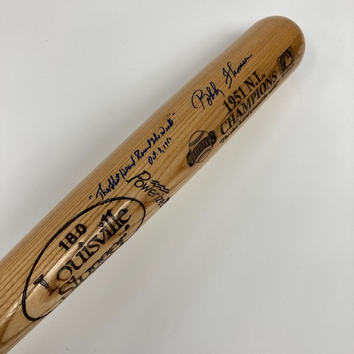 Bobby Thomson Ralph Branca Shot Heard 'Round The World Signed Bat PSA MINT 9 - Picture 8 of 8