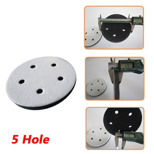 5" Interface Pad 125mm 5/6/7/8/8+1 Hole Hook and Loop Soft Foam Cushion Pad Disc - Picture 3 of 12