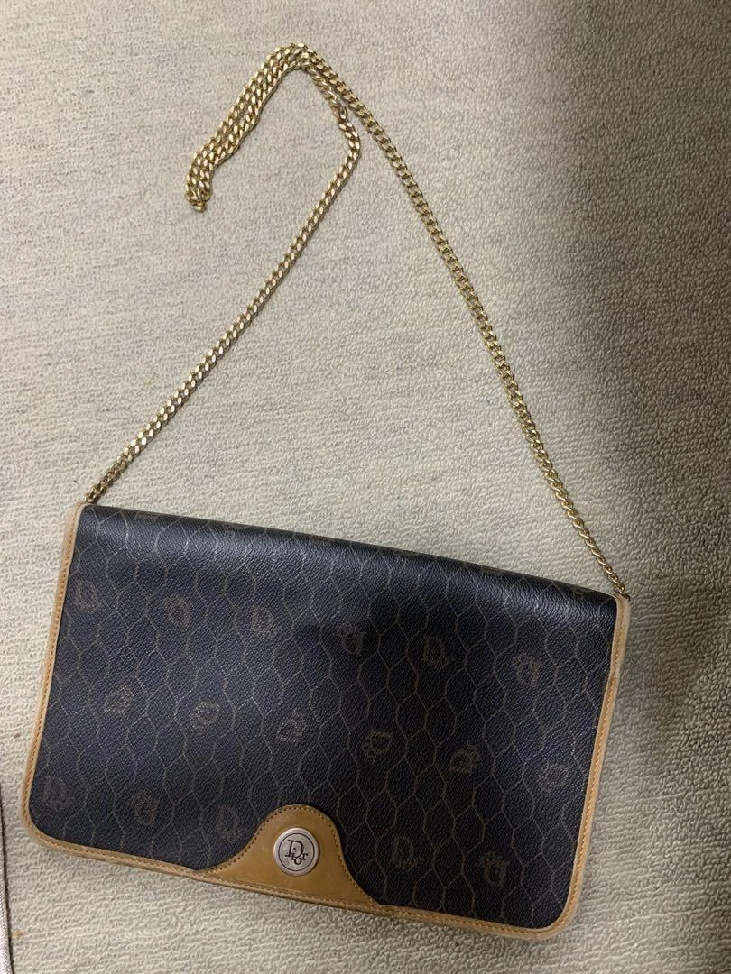 Sac bandoulière cuir Dior PVC authentique marron moyen femmes France