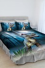 T-Rex Dinosaur Printed Microfibre King Bed Quilt Cover Set New