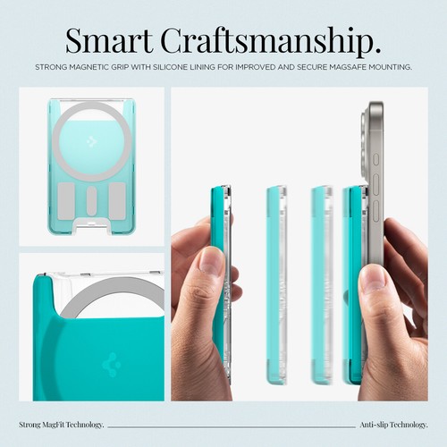 Spigen [Classic C1 (Mag Fit)] Magnetyczny portfel Etui na karty | Kompatybilny z MagSafe - Zdjęcie 9 z 52