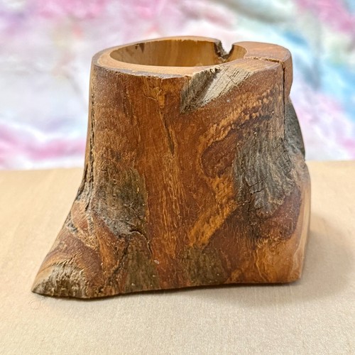 Natural Olive Wood Branch Rustic Votive Candle Holder, Vintage Estate Find - Picture 6 of 8