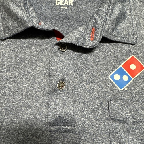 Dominos Pizza Hemd Herren Large blau Polo Mitarbeiter Uniform Ersatz Arbeit Oberteil - Bild 3 von 12