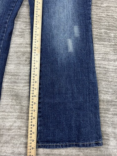 Jeans testa d'anatra donna 18 blu denim elasticizzato bootcut invecchiato - Foto 5 di 11