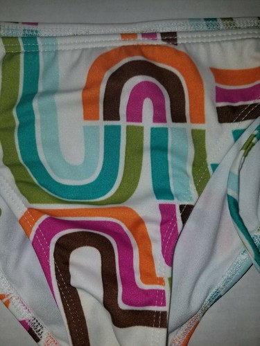 Womens Roxy Lowrider Bikini Bottom Size Small Tie Sides Brown Green Pink - Picture 12 of 12