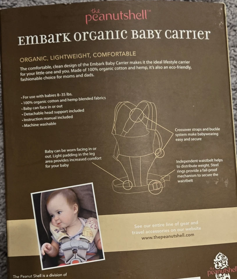 The Peanut Shell Organic Cotton Baby Carrier; Moss Green ergonomic position - Image 3 of 3